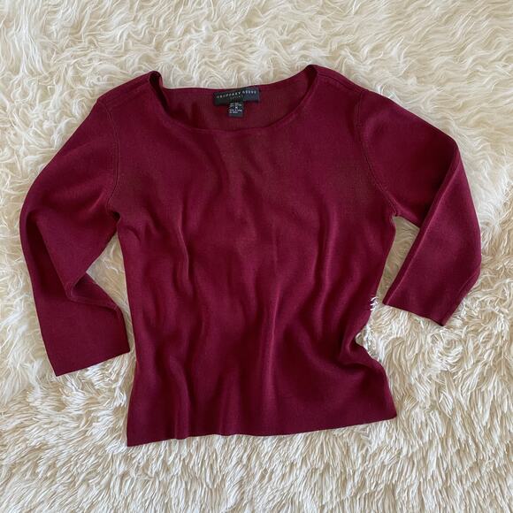 Geoffrey Beene Sport Silk Blend Sweater in Burgundy, size M - Picture 1 of 7